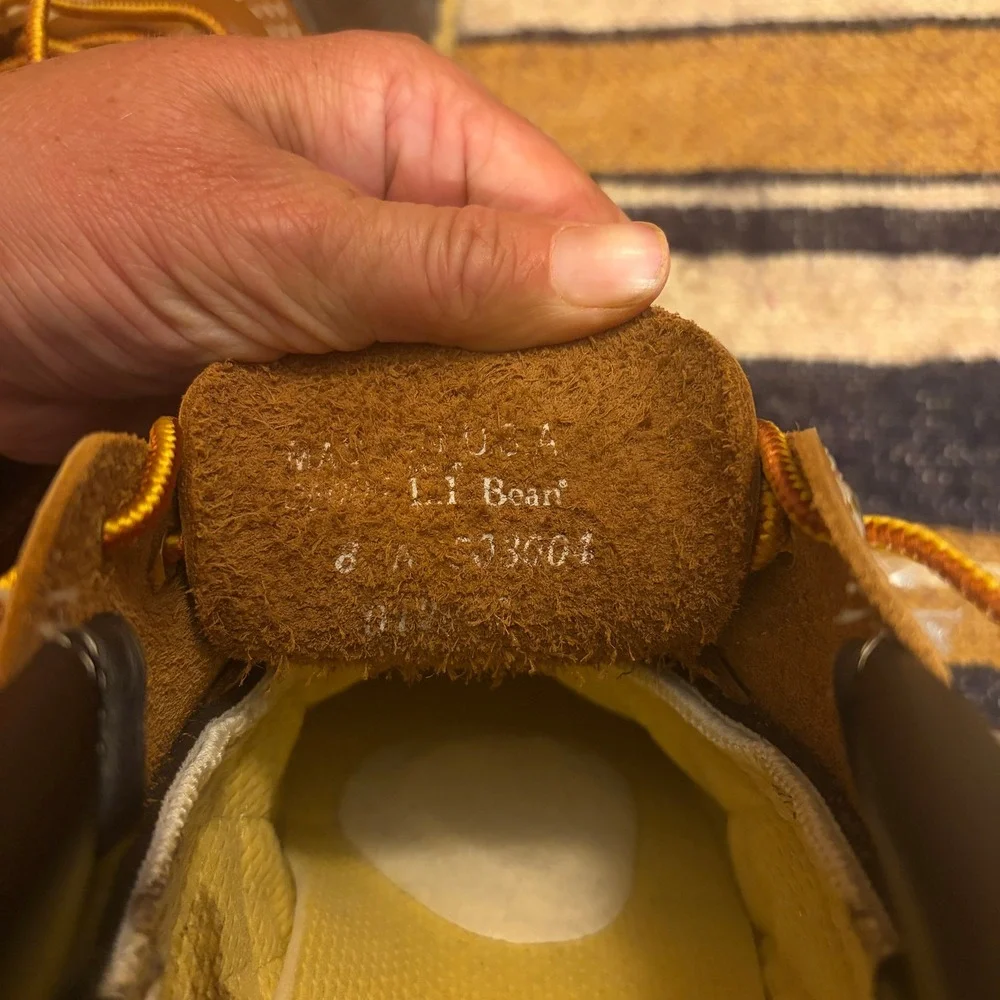 L.L. Bean Rubber Moc Duck Boots 8M Brown Tan Leather Waterproof Made in USA
